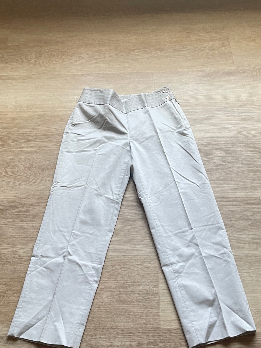 White House Black Market Women's Cream Boot-Cut Trousers